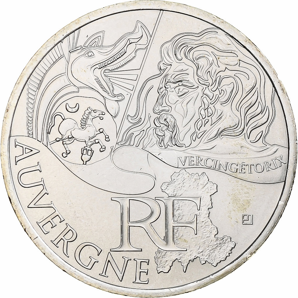 France, 10 Euro, Auvergne, 2012, Paris, MS(65-70), Silver, Gadoury:EU514