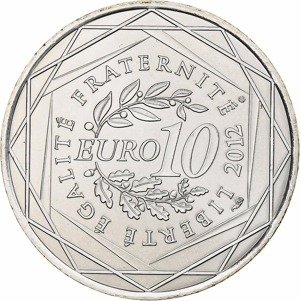 France, 10 Euro, Auvergne, 2012, Paris, MS(65-70), Silver, Gadoury:EU514