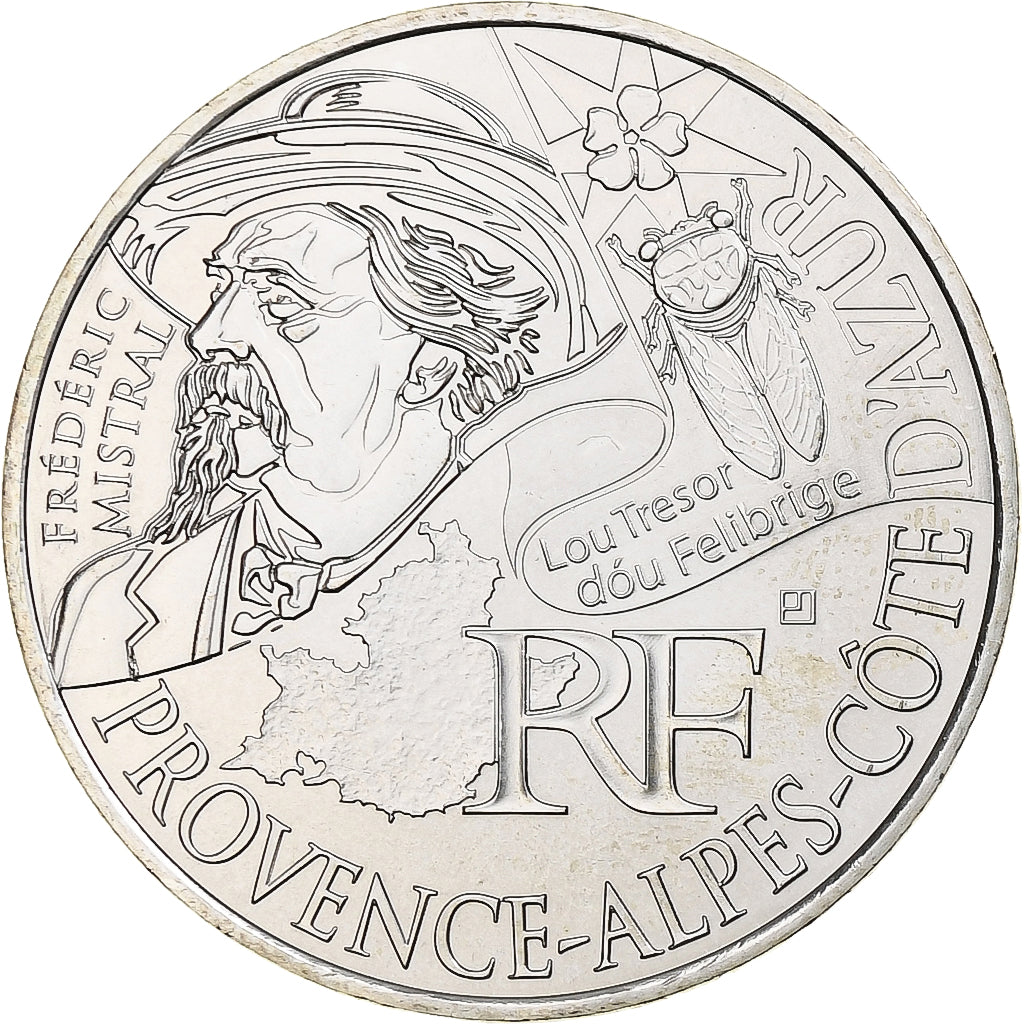 France, 10 Euro, Provence-Alpes-Cote d'Azur, 2012, Paris, MS(65-70), Silver