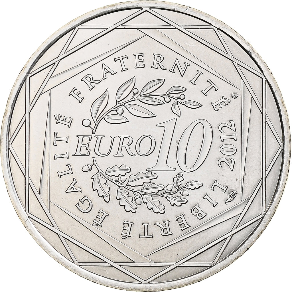France, 10 Euro, Provence-Alpes-Cote d'Azur, 2012, Paris, MS(65-70), Silver