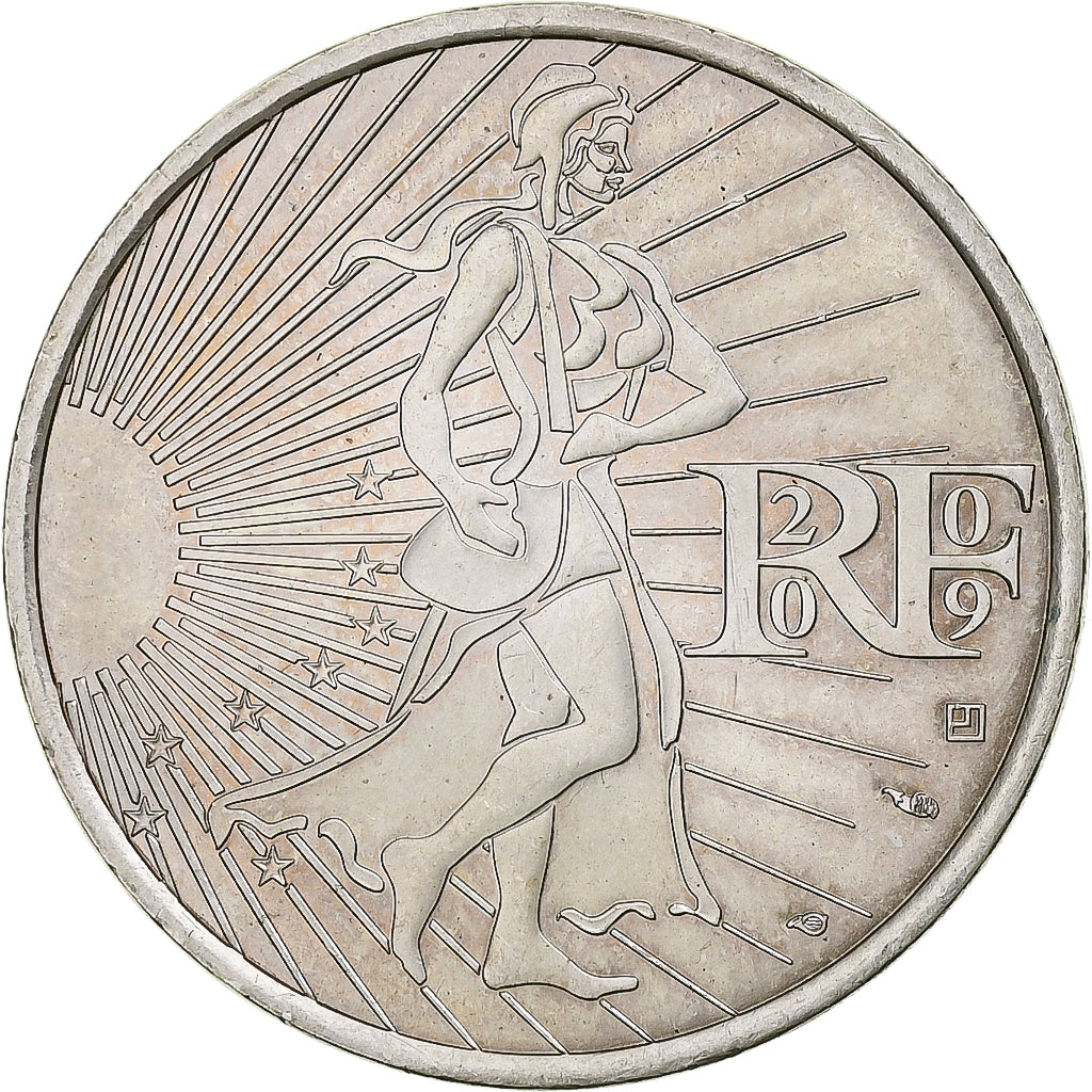 France, 10 Euro, 2009, Semeuse, MS(64), Silver