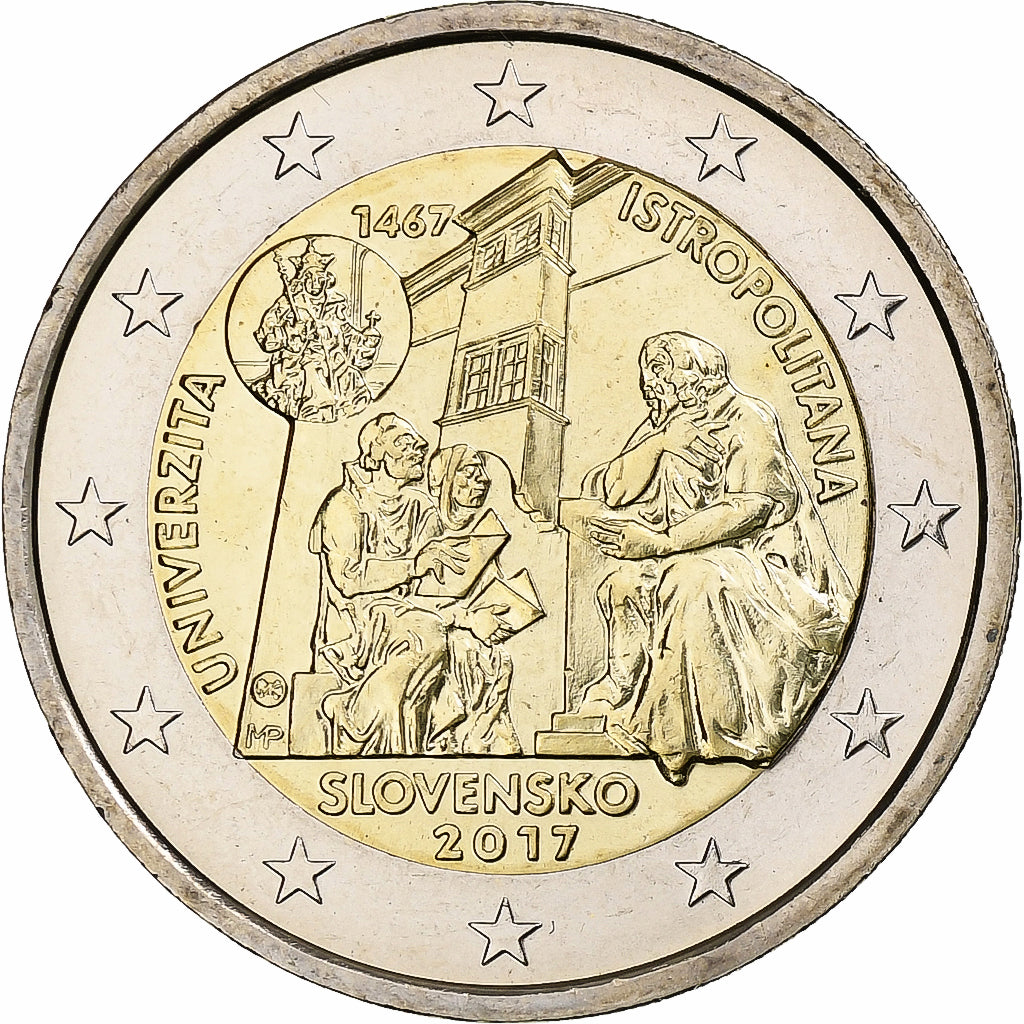 Slovaquie, 2 Euro, Université Istropolitana, 2017, Kremnica, FDC