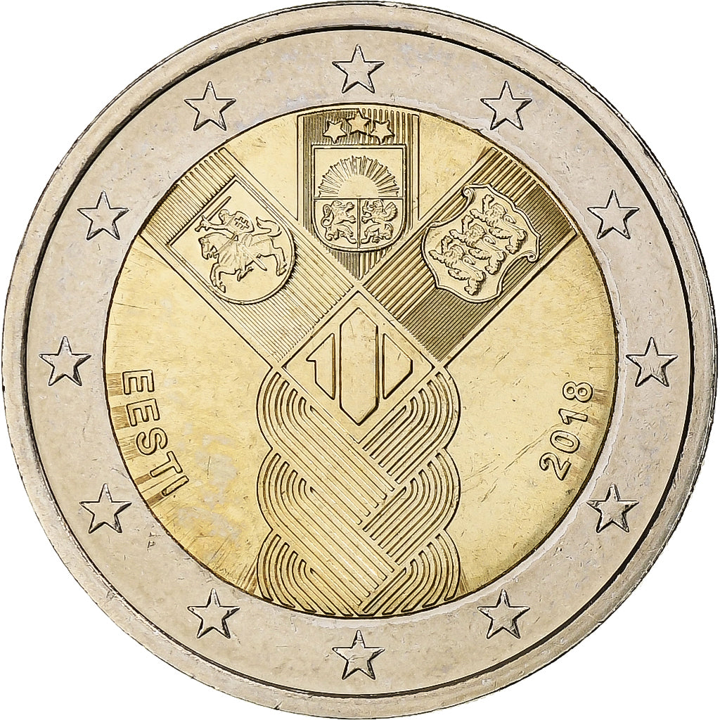 Estonie, 2 Euro, Indépendance des Pays-baltes, 2018, SPL+, Bimétallique
