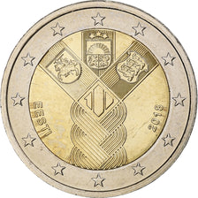 Estonia, 2 Euro, Indépendance des Pays-baltes, 2018, SPL+, Bi-metallico
