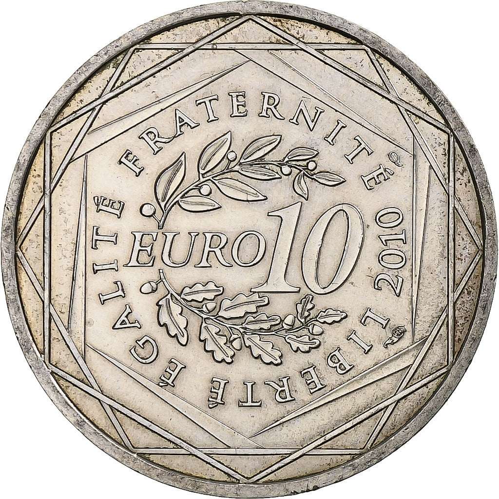Francja, 10 Euro, Nord-Pas-de-Calais, 2010, Monnaie de Paris, MS(63), Srebro