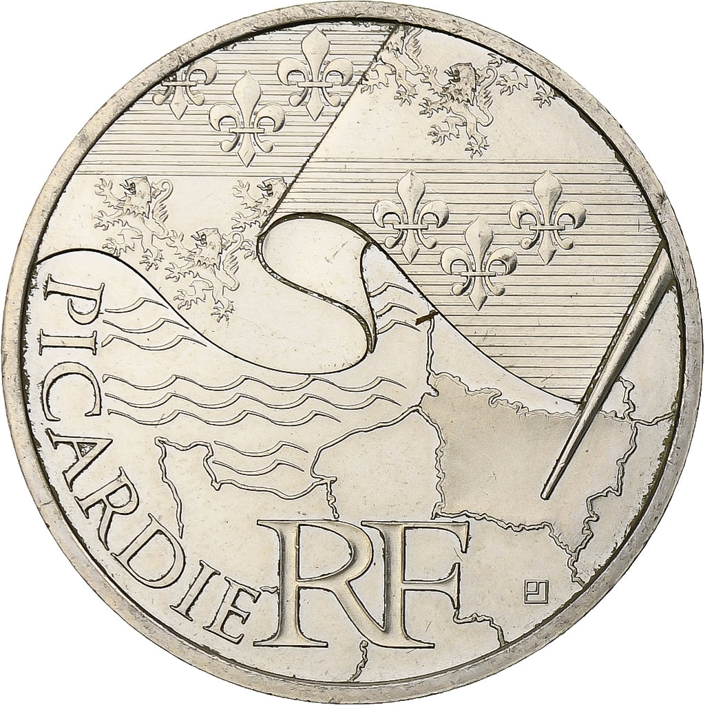 France, 10 Euro, Picardie, 2010, MS(63), Silver