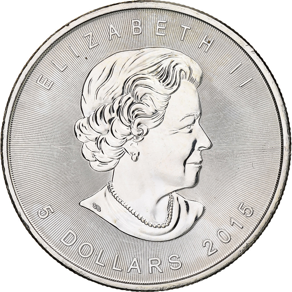 Canadá, Elizabeth II, 5 dollars, 1 oz, Maple Leaf, 2015, Ottawa, Proof, Plata