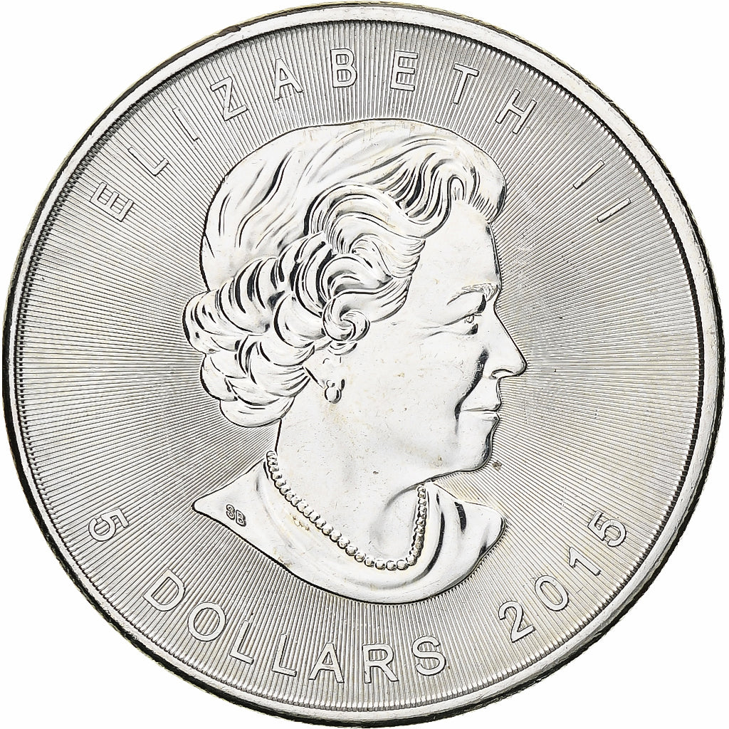 Canada, Elizabeth II, 5 dollars, 1 oz, Maple Leaf, 2015, Ottawa, Proof, Zilver
