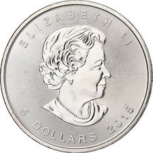 Canadá, Elizabeth II, 5 dollars, 1 oz, Maple Leaf, 2015, Ottawa, Proof, Prata