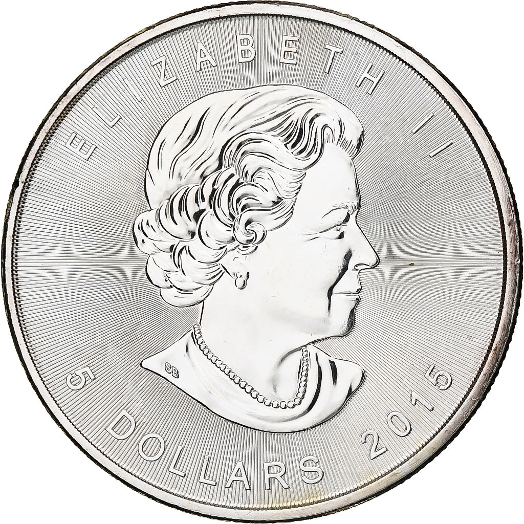 Canada, Elizabeth II, 5 dollars, 1 oz, Maple Leaf, 2015, Ottawa, Proof, Zilver