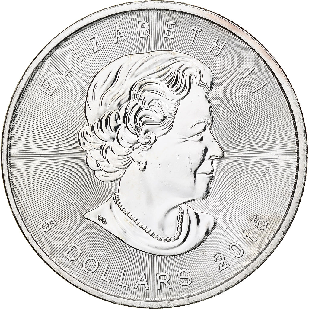Canadá, Elizabeth II, 5 dollars, 1 oz, Maple Leaf, 2015, Ottawa, Proof, Plata