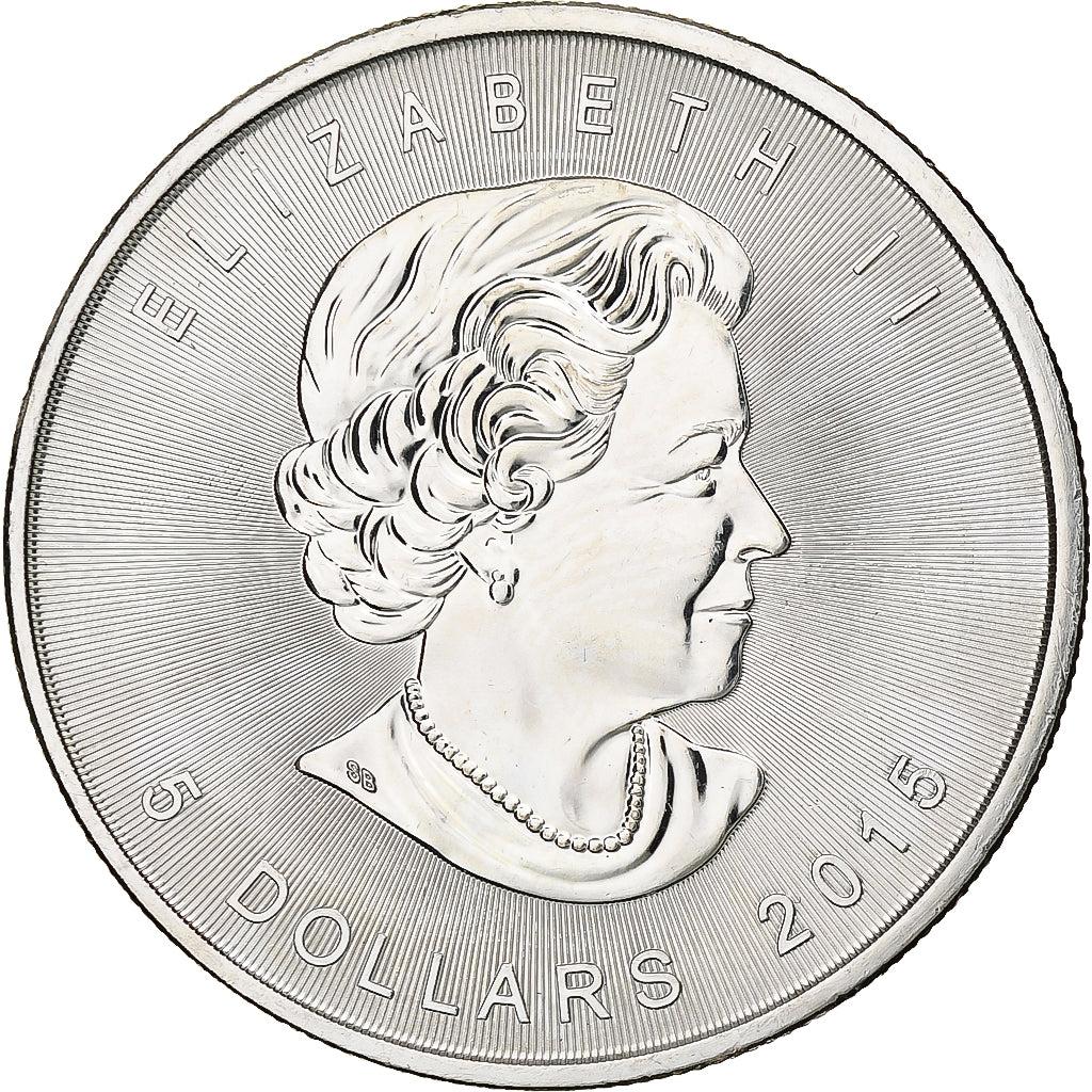 Canada, Elizabeth II, 5 dollars, 1 oz, Maple Leaf, 2015, Ottawa, Proof, Argento
