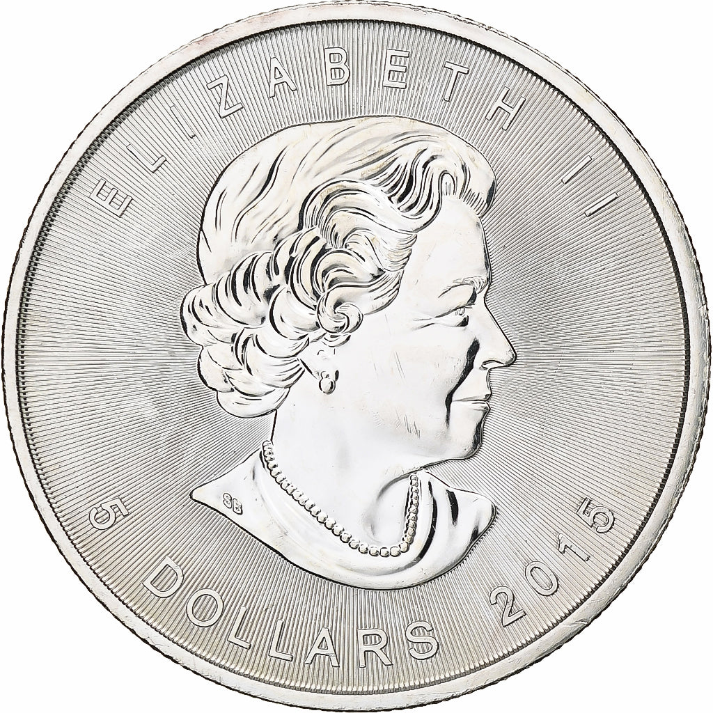 Canadá, Elizabeth II, 5 dollars, 1 oz, Maple Leaf, 2015, Ottawa, Proof, Plata