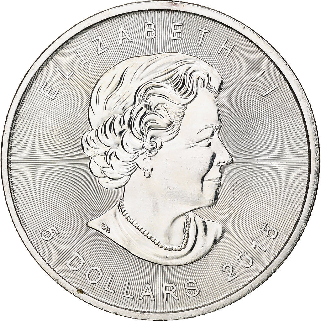 Canadá, Elizabeth II, 5 dollars, 1 oz, Maple Leaf, 2015, Ottawa, Proof, Plata
