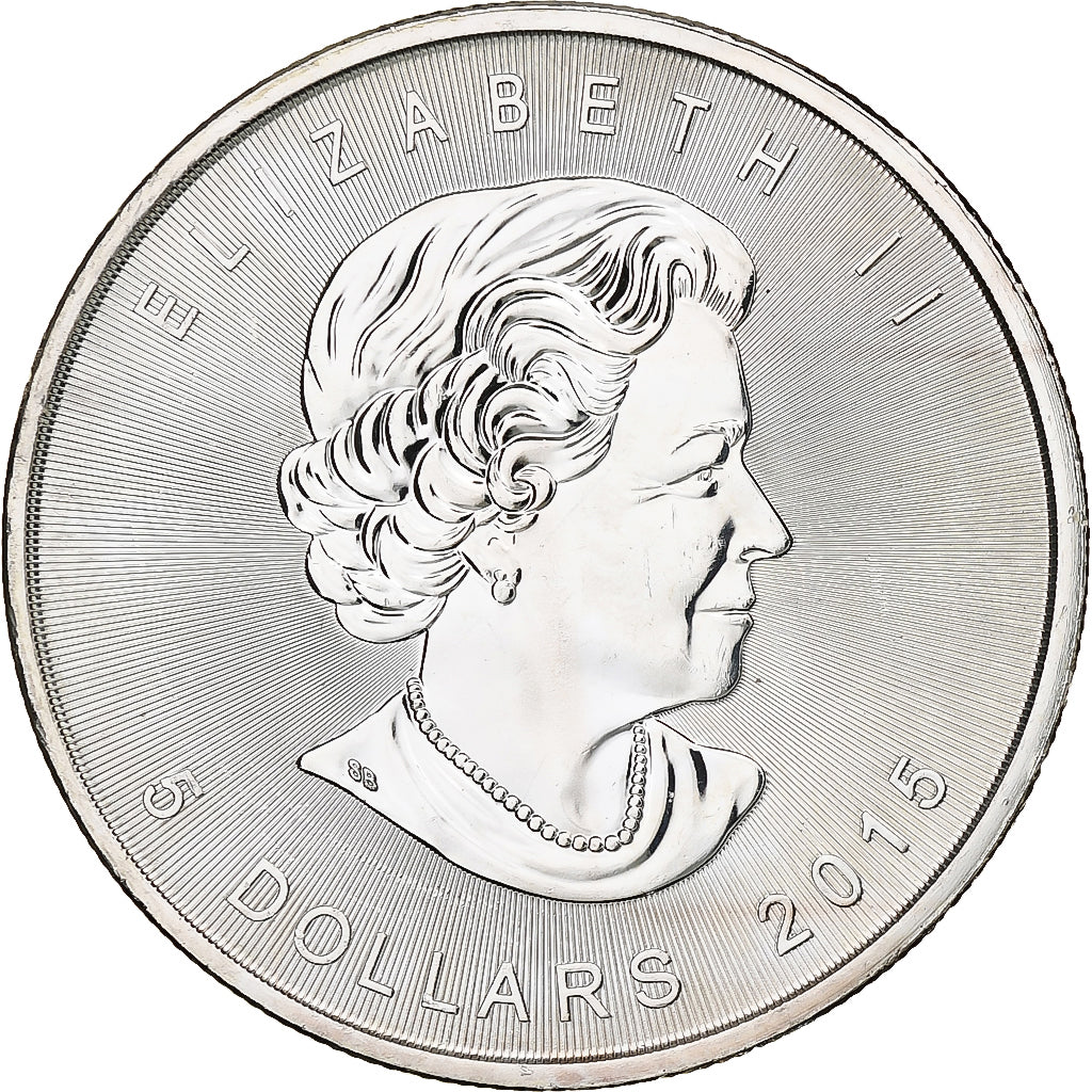 Canadá, Elizabeth II, 5 dollars, 1 oz, Maple Leaf, 2015, Ottawa, Proof, Plata