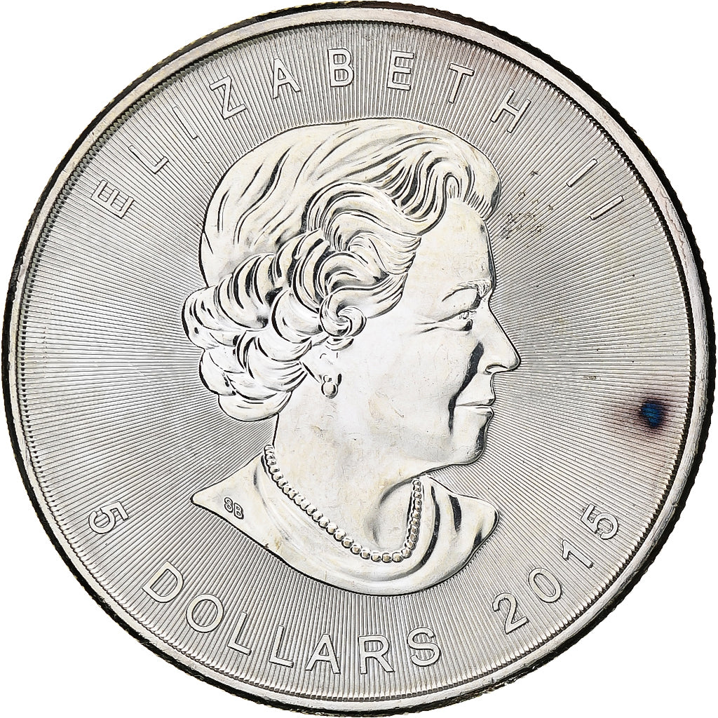 Canada, Elizabeth II, 5 dollars, 1 oz, Maple Leaf, 2015, Ottawa, Proof, Argento