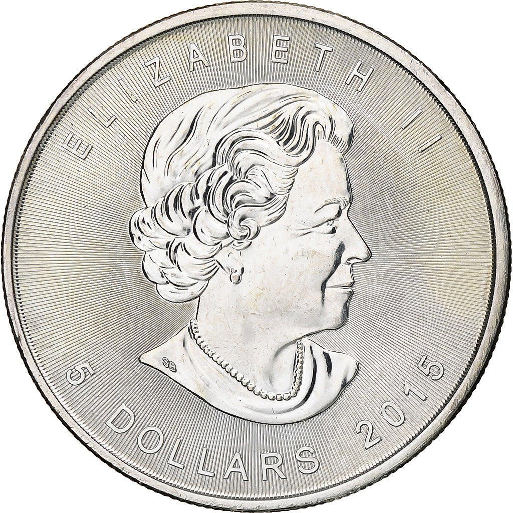 Canada, Elizabeth II, 5 dollars, 1 oz, Maple Leaf, 2015, Ottawa, Proof, Argent