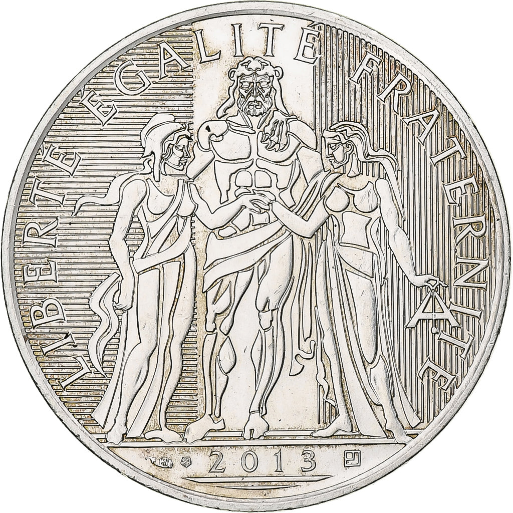 Francja, 10 Euro, 2013, Paris, MS(64), Srebro, KM:2073