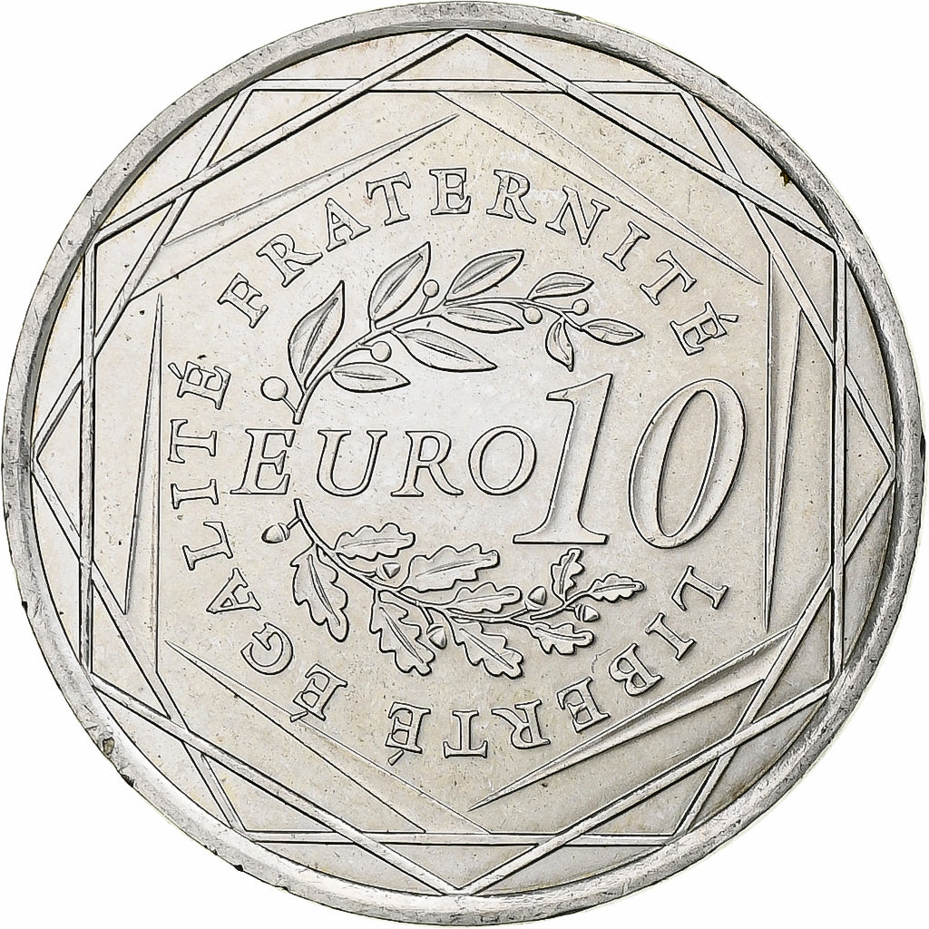 Francja, 10 Euro, 2009, Semeuse, MS(64), Srebro, KM:1580