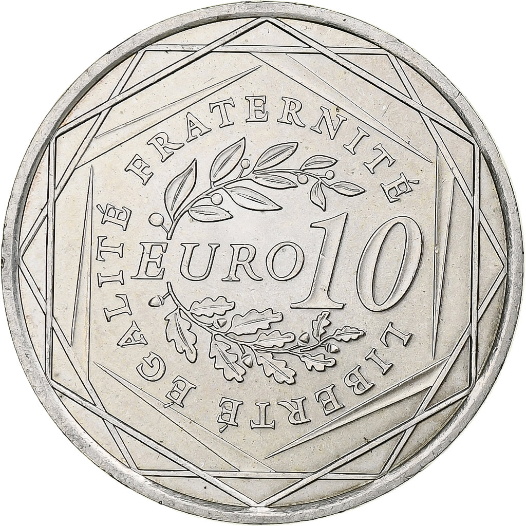 Francja, 10 Euro, 2009, Semeuse, MS(64), Srebro, KM:1580