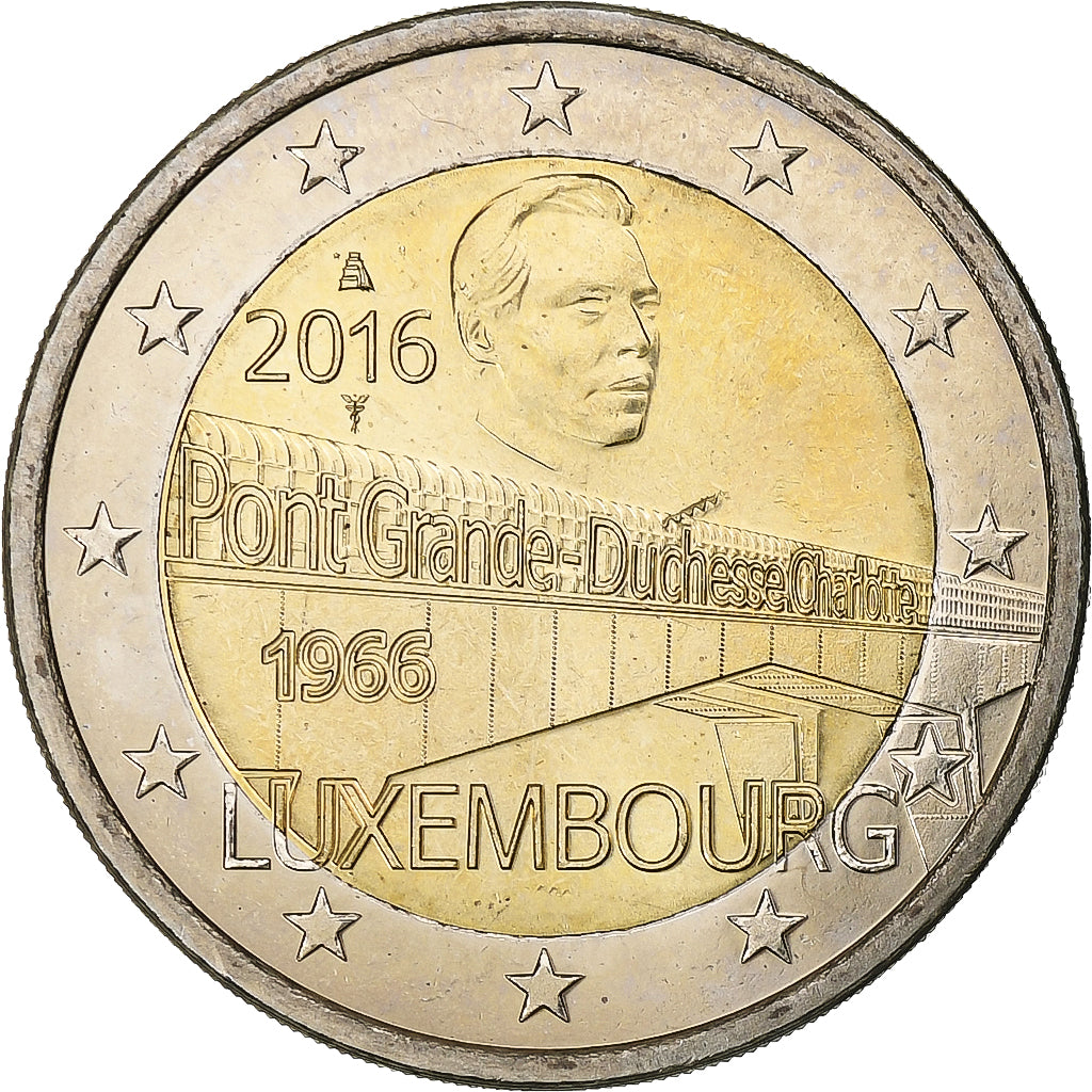 Luxemburg, 2 Euro, 2016, Bi-Metallic, UNC-