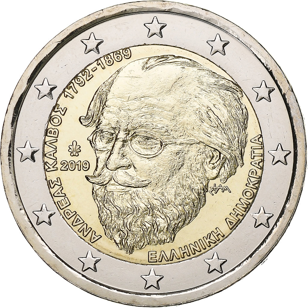 Grécia, 2 Euro, 2019, Bimetálico, MS(63), KM:New