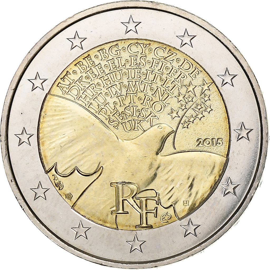 France, 2 Euro, 2015, Bi-Metallic, MS(64)