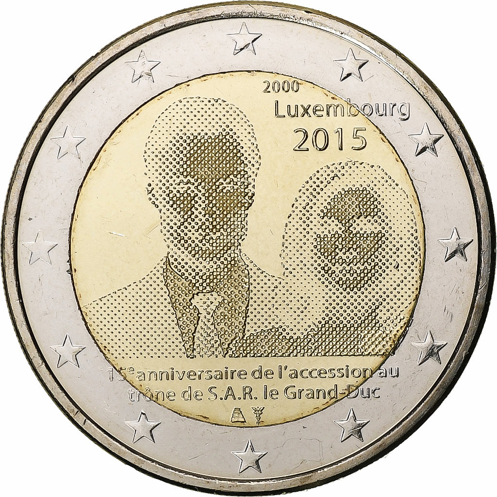 Luxemburg, 2 Euro, 2015, Bi-Metallic, UNC