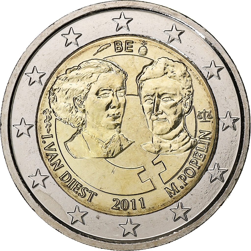 België, Albert II, 2 Euro, 2011, Brussels, Bi-Metallic, PR+, KM:308
