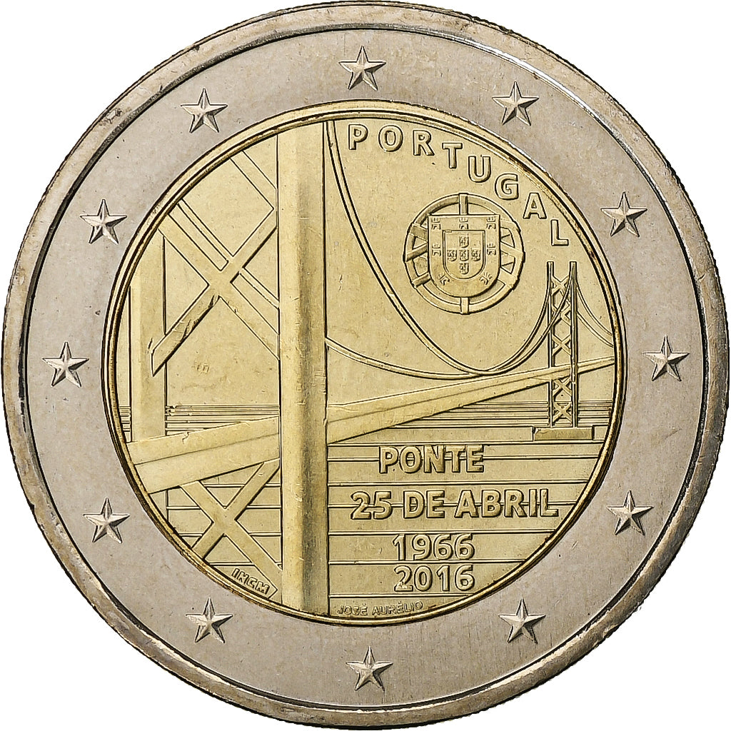 Portugal, 2 Euro, Pont du 25 Avril, 2016, Lisbonne, Bimétallique, SPL+, KM:866