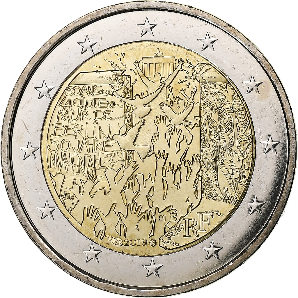 France, 2 Euro, Chute du mur de Berlin, 2019, Bimétallique, SPL+, KM:New