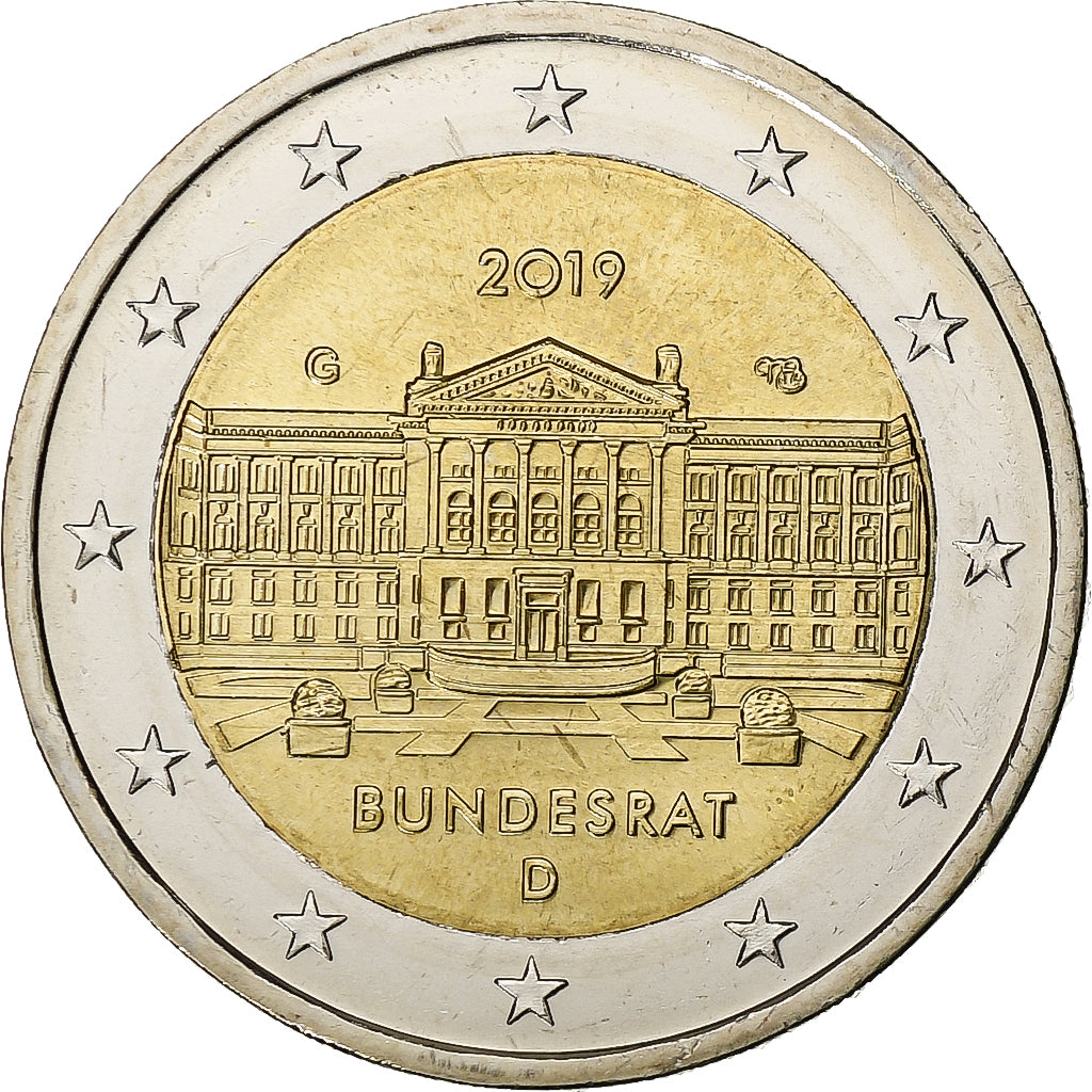 Allemagne, 2 Euro, 2019, Karlsruhe, Bimétallique, SPL+, KM:New