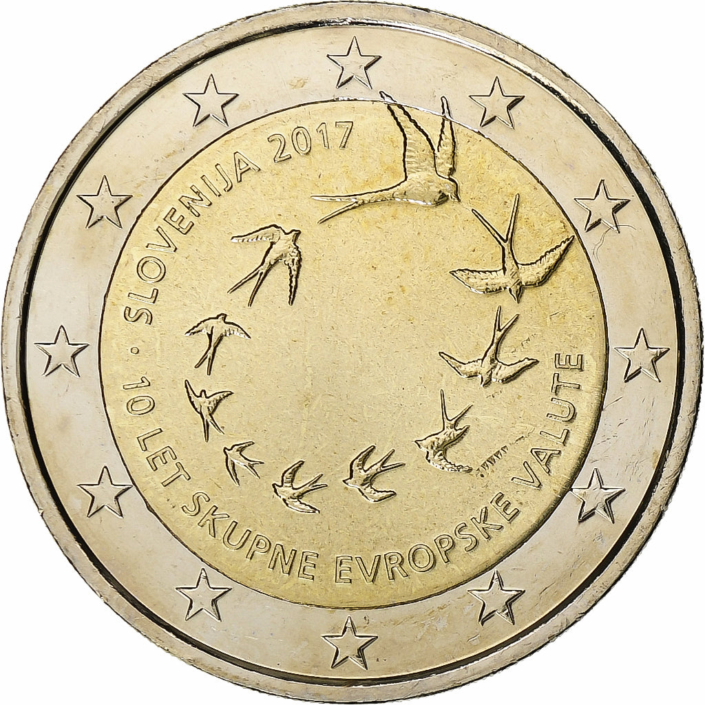 Eslovénia, 2 Euro, 2017, Bimetálico, MS(64), KM:New