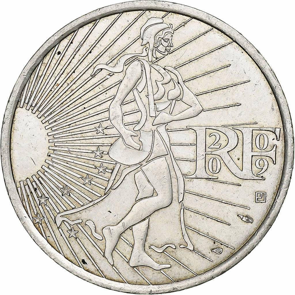 Francja, 10 Euro, Semeuse, 2009, Srebro, MS(60-62), KM:1580
