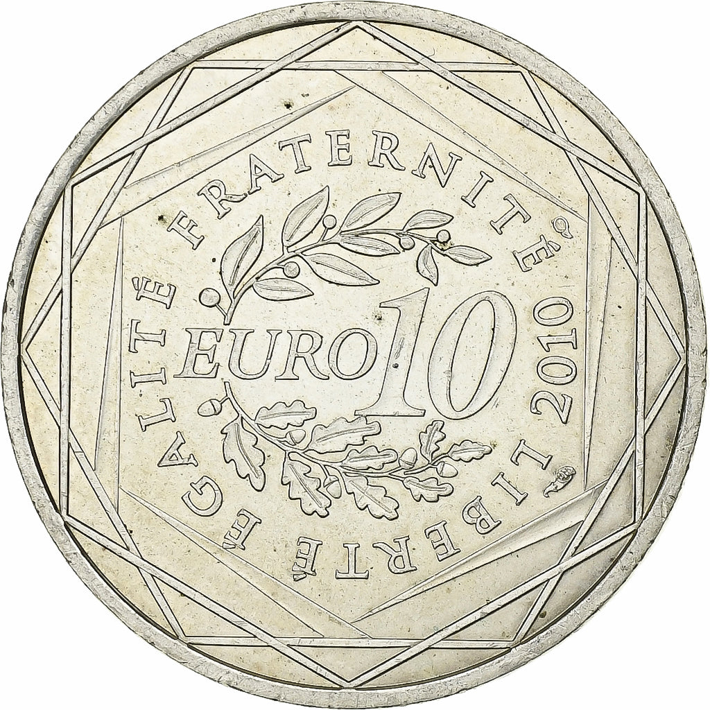 Francja, 10 Euro, Bretagne, 2010, Paris, Srebro, MS(60-62), KM:1648