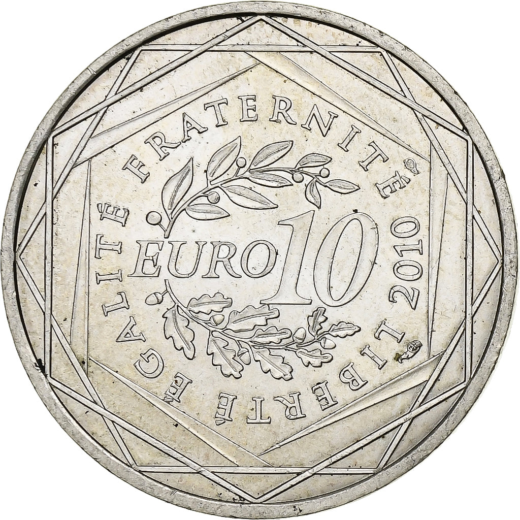Francja, 10 Euro, Bretagne, 2010, Paris, Srebro, MS(60-62), KM:1648