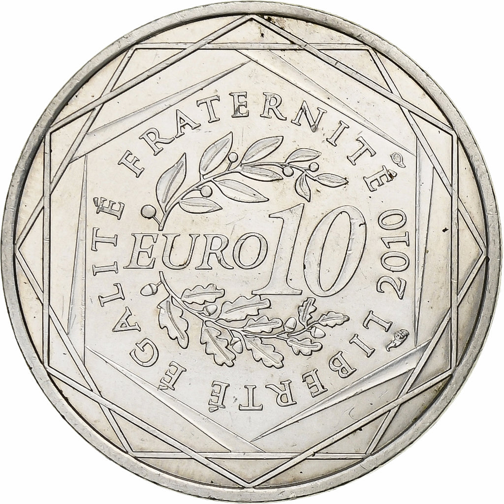 Francja, 10 Euro, Bretagne, 2010, Paris, Srebro, MS(63), KM:1648
