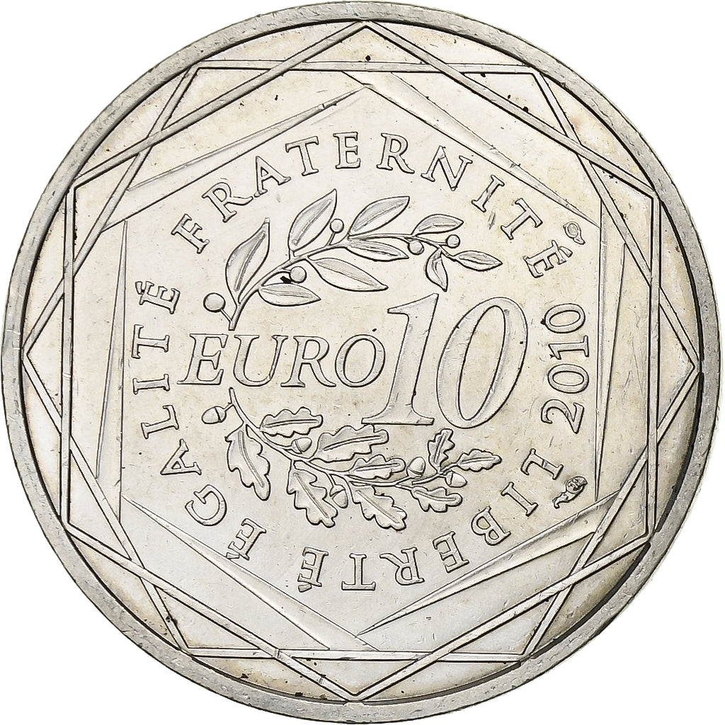 Francja, 10 Euro, Bretagne, 2010, Paris, Srebro, MS(63), KM:1648