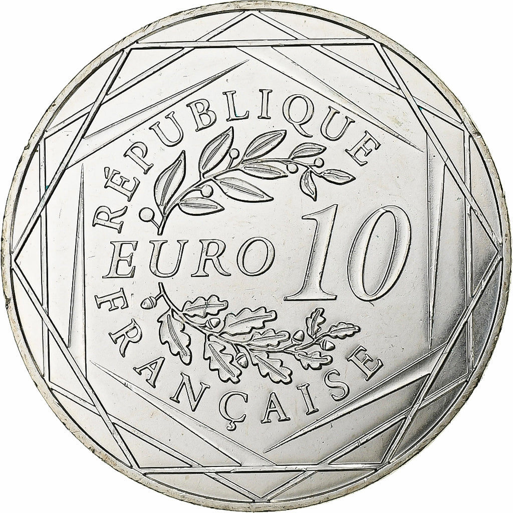 Francja, 10 Euro, 2014, MS(63), Srebro