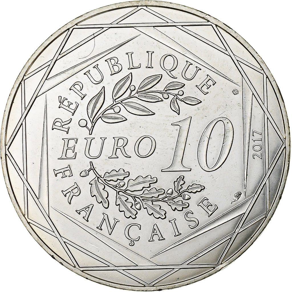 France, 10 Euro, Jean-Paul Gaultier, 13, 2017, Silver, MS(63)