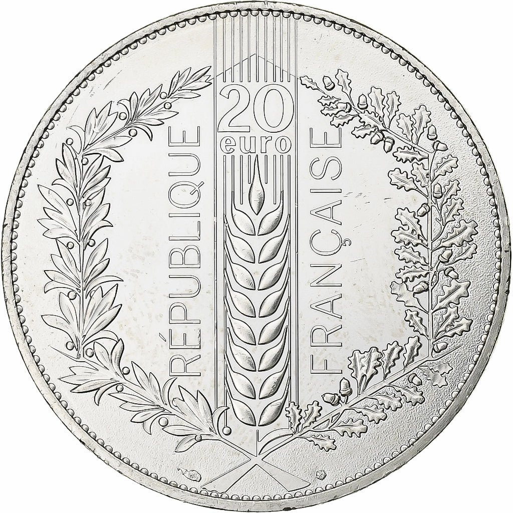 France, 20 Euro, Le Chêne, 2020, Paris, Silver, MS(65-70)