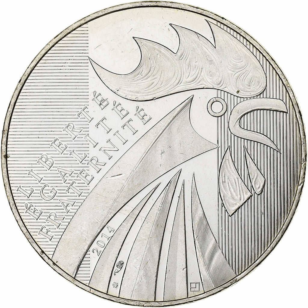 France, 10 Euro, 2014, Silver, MS(63)