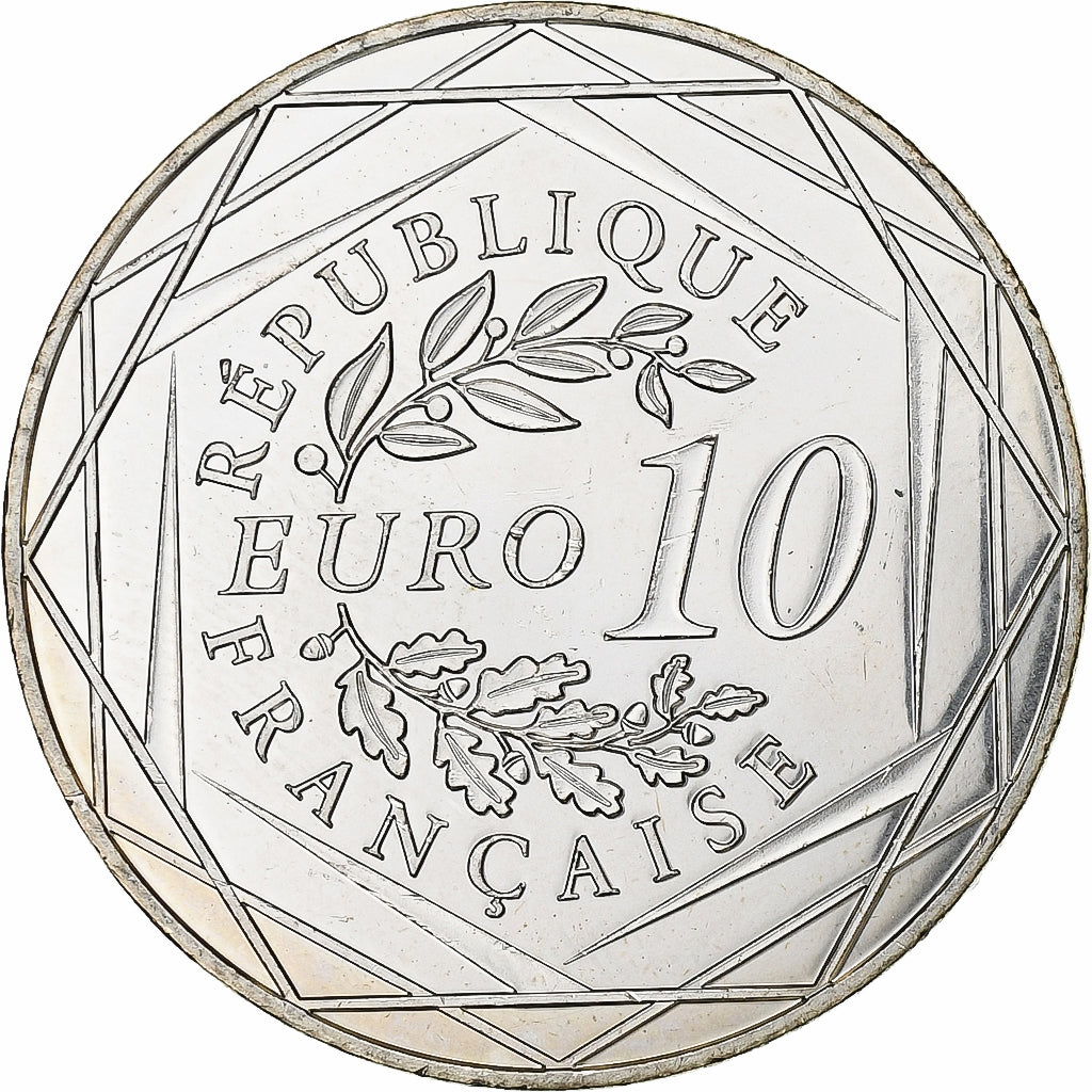 Francja, 10 Euro, Coq, 2015, Monnaie de Paris, Srebro, MS(64)