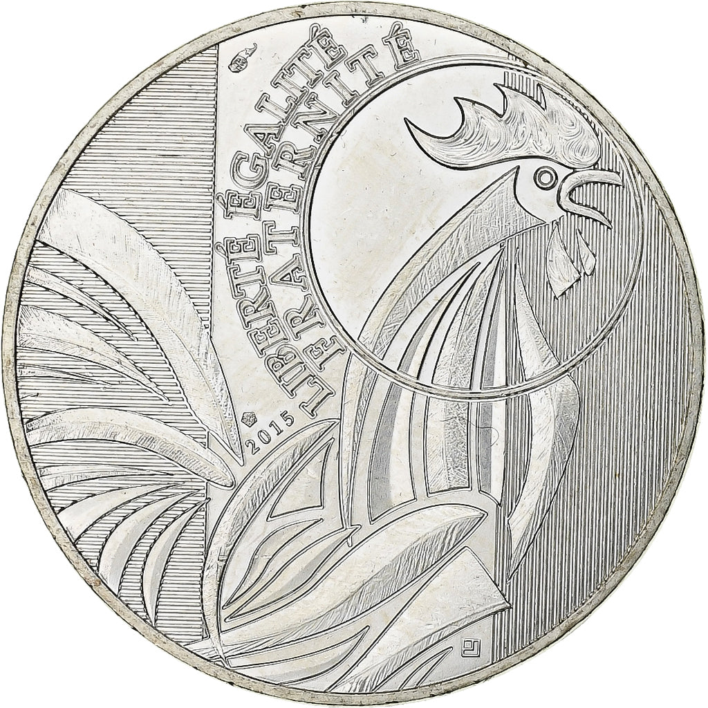 France, 10 Euro, Coq, 2015, Monnaie de Paris, Silver, MS(64)