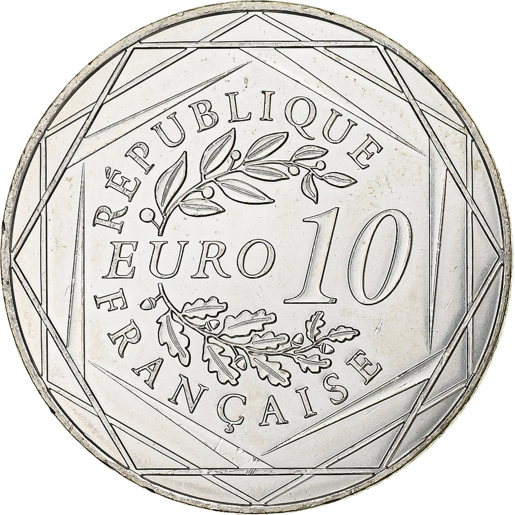 Francja, 10 Euro, Centenaire du décès d'Auguste Rodin, 2017, Srebro, AU(55-58)