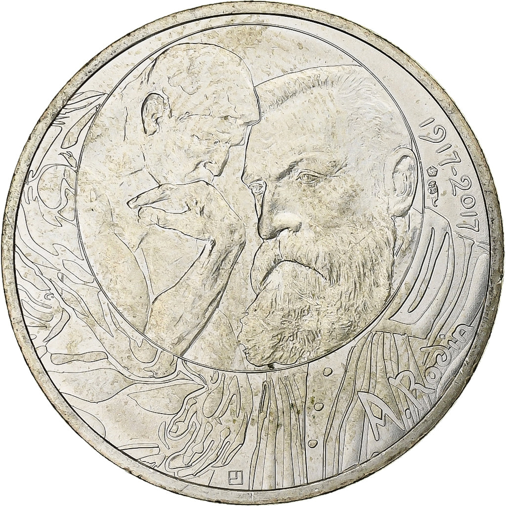 France, 10 Euro, Centenaire du décès d'Auguste Rodin, 2017, Silver, AU(55-58)