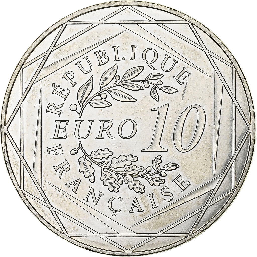 Francja, 10 Euro, Centenaire du décès d'Auguste Rodin, 2017, Srebro, AU(55-58)