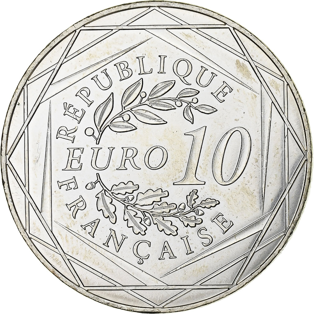 Francja, 10 Euro, Centenaire du décès d'Auguste Rodin, 2017, Srebro, AU(55-58)
