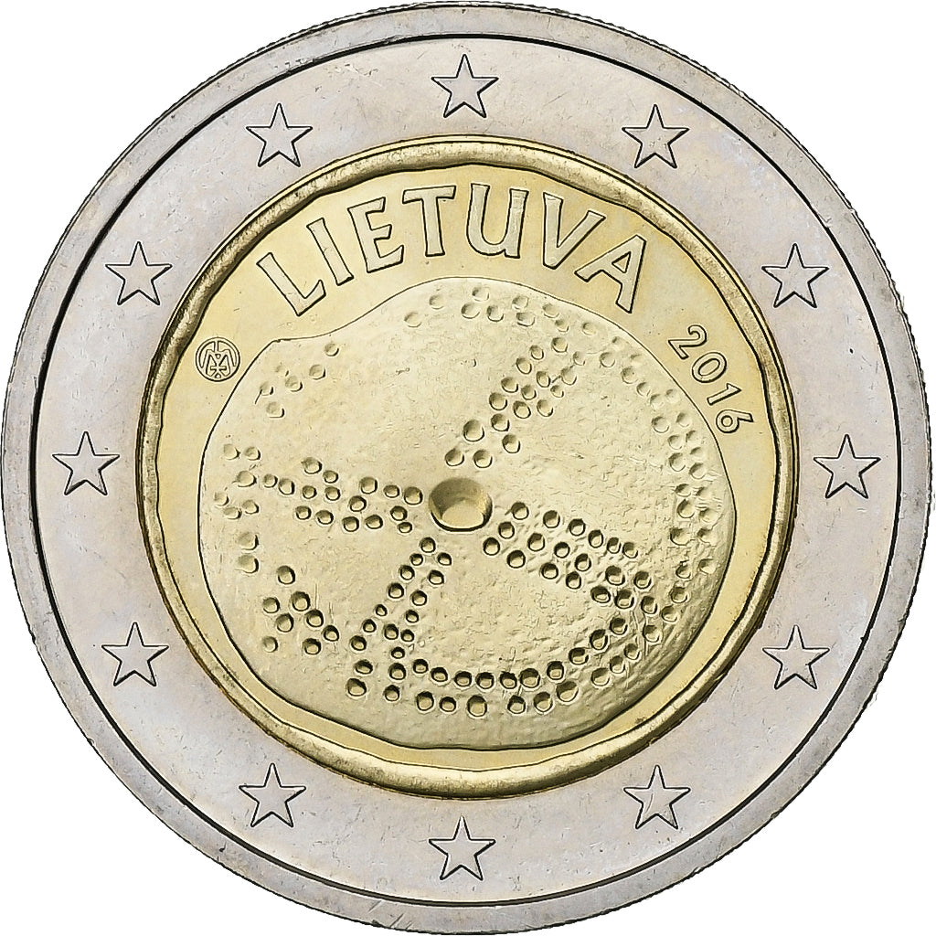 Lituânia, 2 Euro, Culture balte, 2016, LMK Vilnius, MS(63), Bimetálico