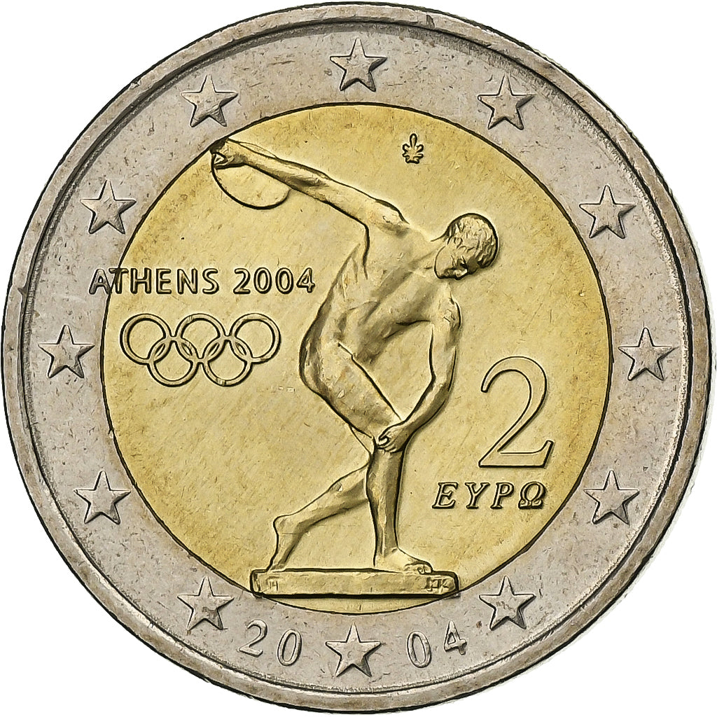 Grecia, 2 Euro, 2004, Athens, Bimetálico, SC, KM:188